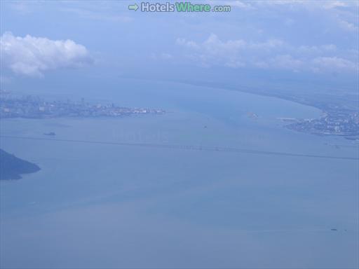 Penang Bridge aerial view