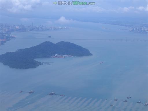 Jerejak Island from the air